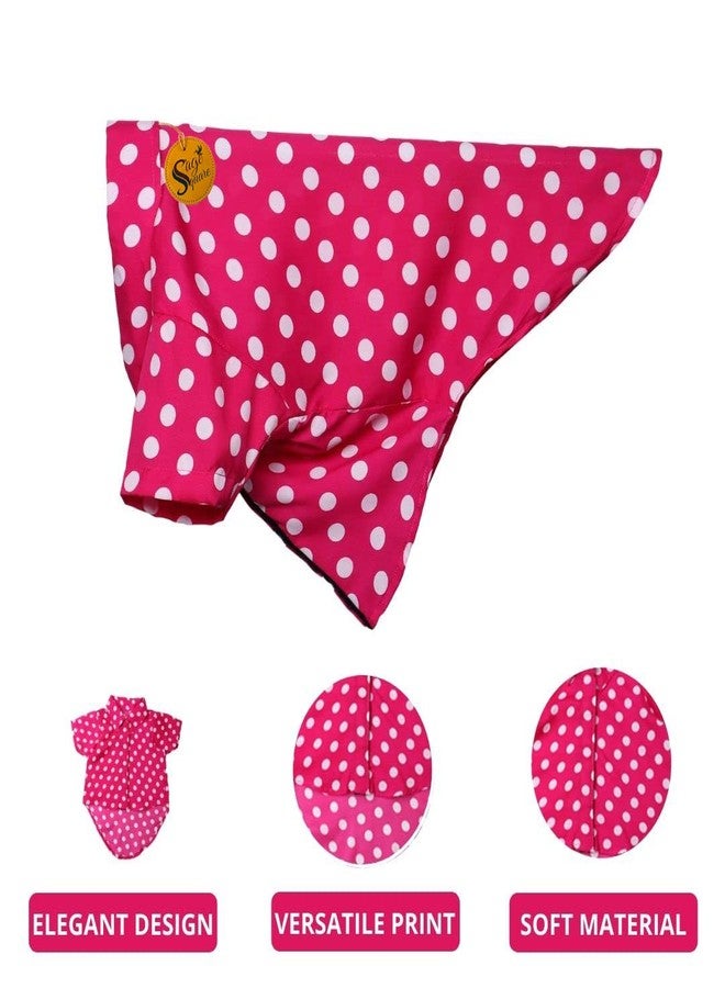 سايج سكوير قميص كلاب مطبوع عليه رسومات مربعة باللون الأخضر الزيتوني، قميص كلاب عصري فائق النعومة وخفيف الوزن، ملابس كلاب مريحة وجيدة التهوية، زي عصري (وردي منقط) (مقاس كبير جدًا - 28 بوصة) - Image 2